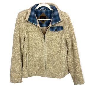 PENDLETON Cream Fleece Zipper Jacket size Medium